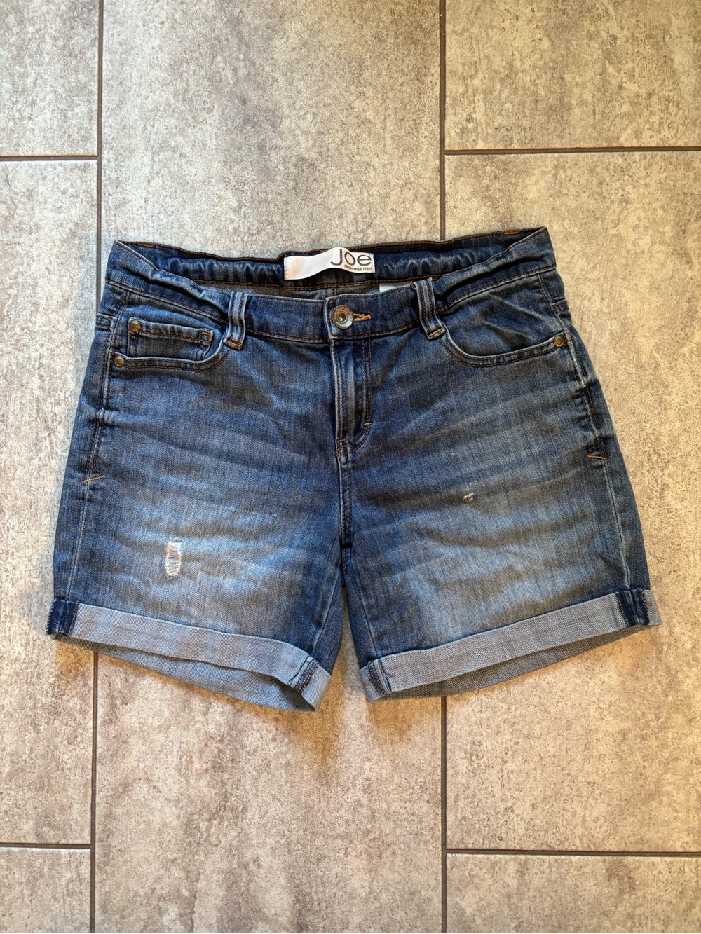 Joe's Jeans Medium Blue Rolled Cuff Denim Shorts